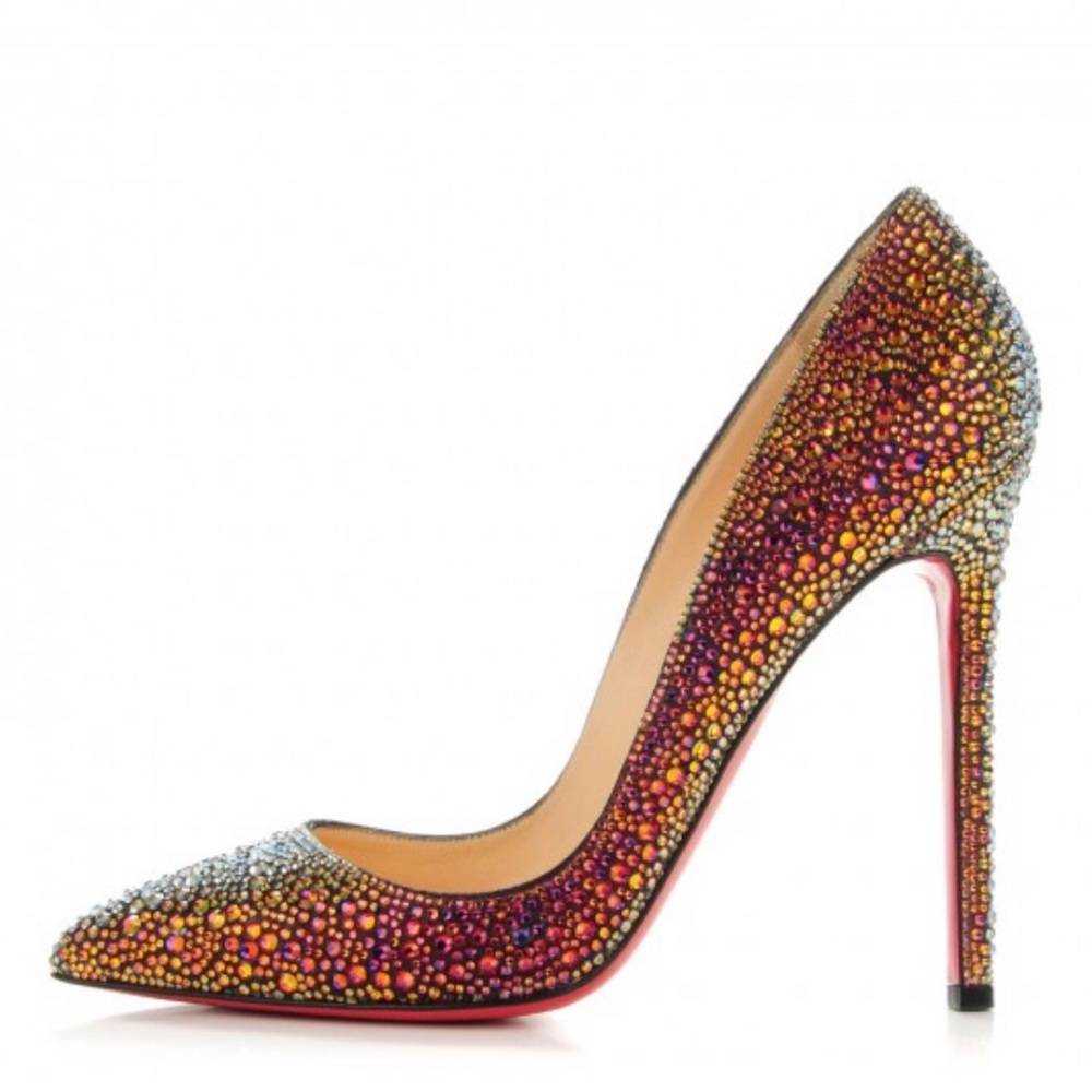 Christian Louboutin Pigalle Crystal Swarovski Volcano Strass Heels 37.5 120mm